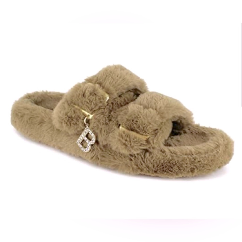Bebe Fanny Women's Faux Fur Slide Slippers Size 6M NIB